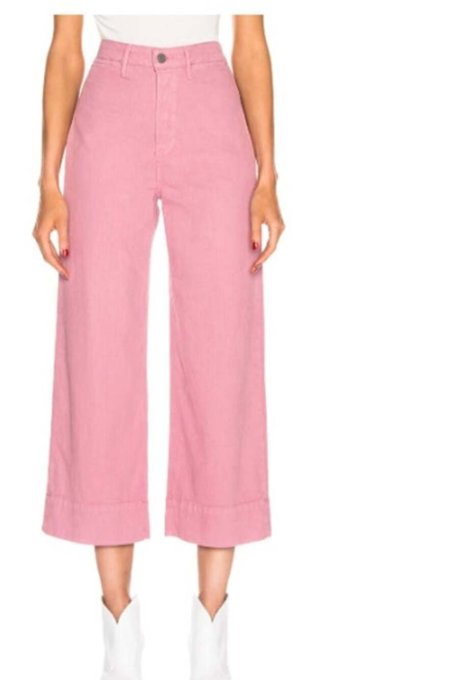 GRLFRND Campbell High Rise Crop Wide Leg Jeans Pink 30